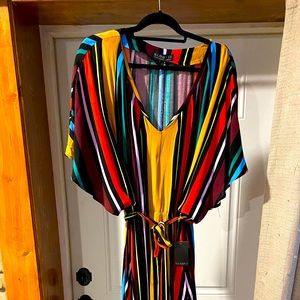 Eloquii color striped v neck maxi NWT size 22
